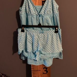 Turquoise Polka Dot Pajama Set